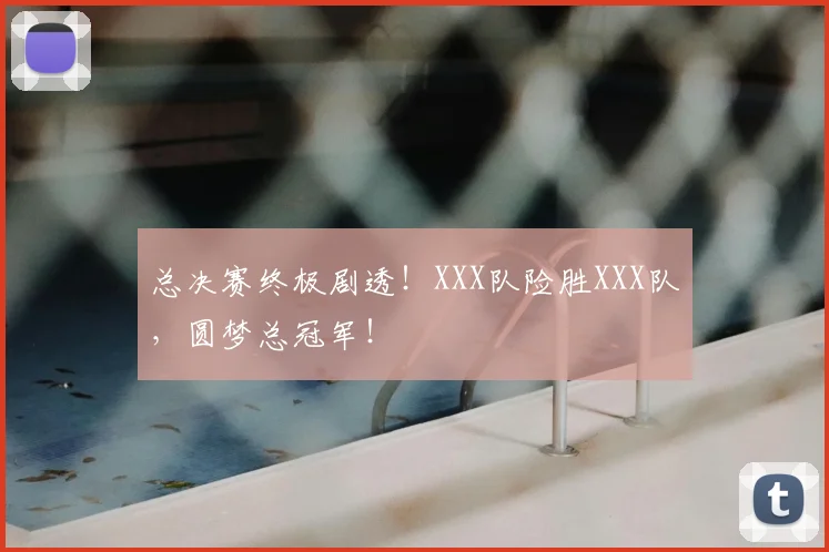 总决赛终极剧透！XXX队险胜XXX队，圆梦总冠军！